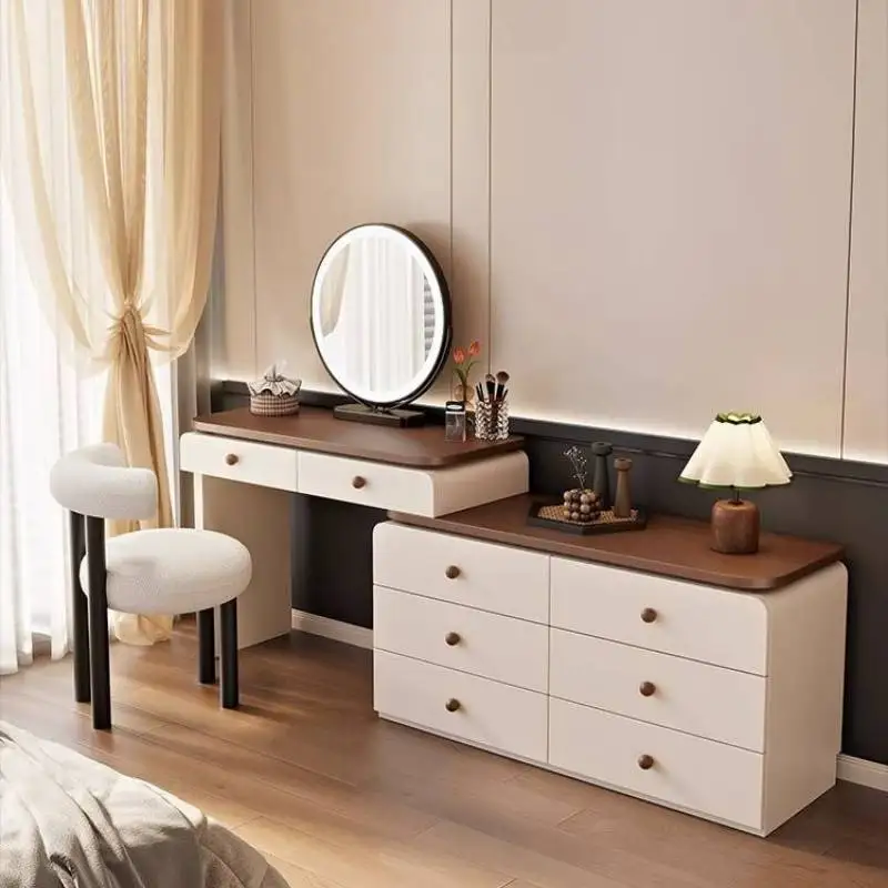 

Drawer Vintage Makeup Vanity Desk Glossy Simple Wood Europa Makeup Vanity Desk Cheap Corner Mirror Kaptafel Bedroom Furniture