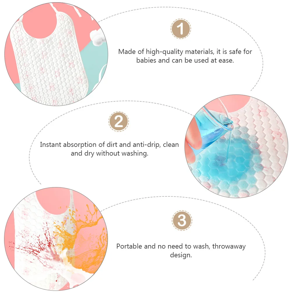 

Waterproof Bib Food Bibs for Toddlers Diaposable Feeding Disposable Eating Girl