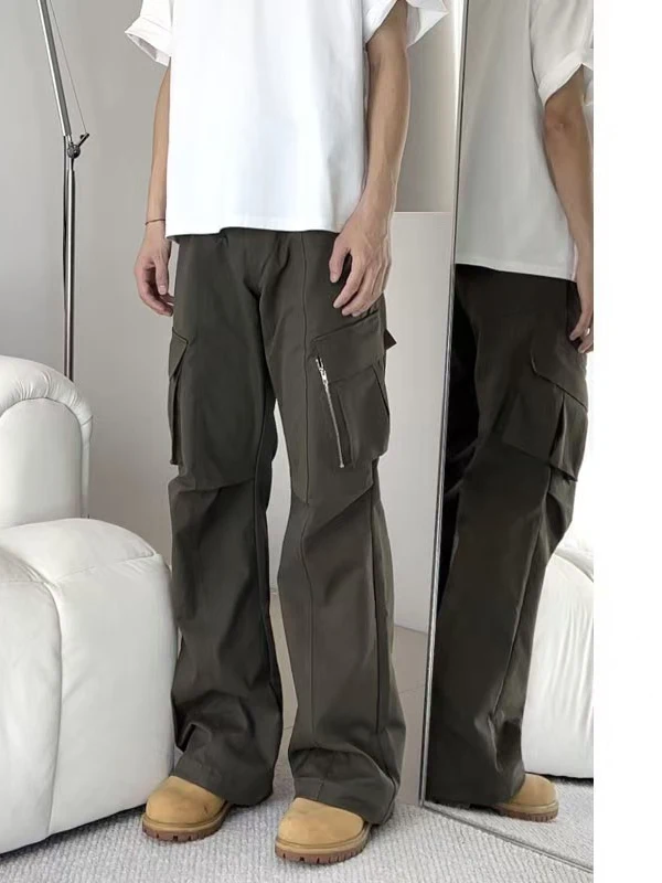 

Military een Workwear Jeans Men's Spring Autumn High Street Knife Multi ket Cleanfit Casual Pants Straight Leg