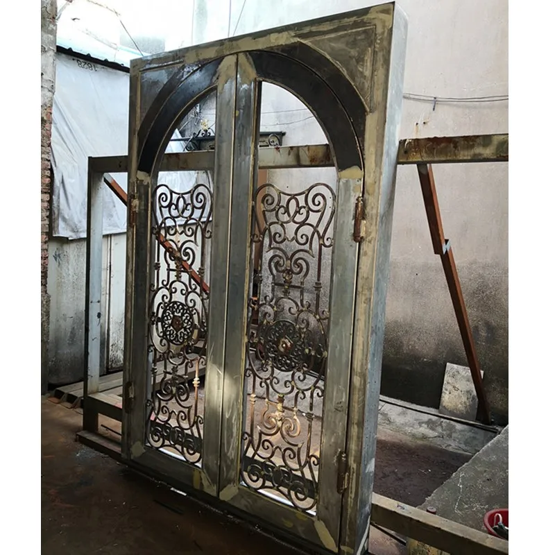 

Hench Steel Wrought Iron Double French Door Driveway Gate Residential Home Courtyard Apartment Community