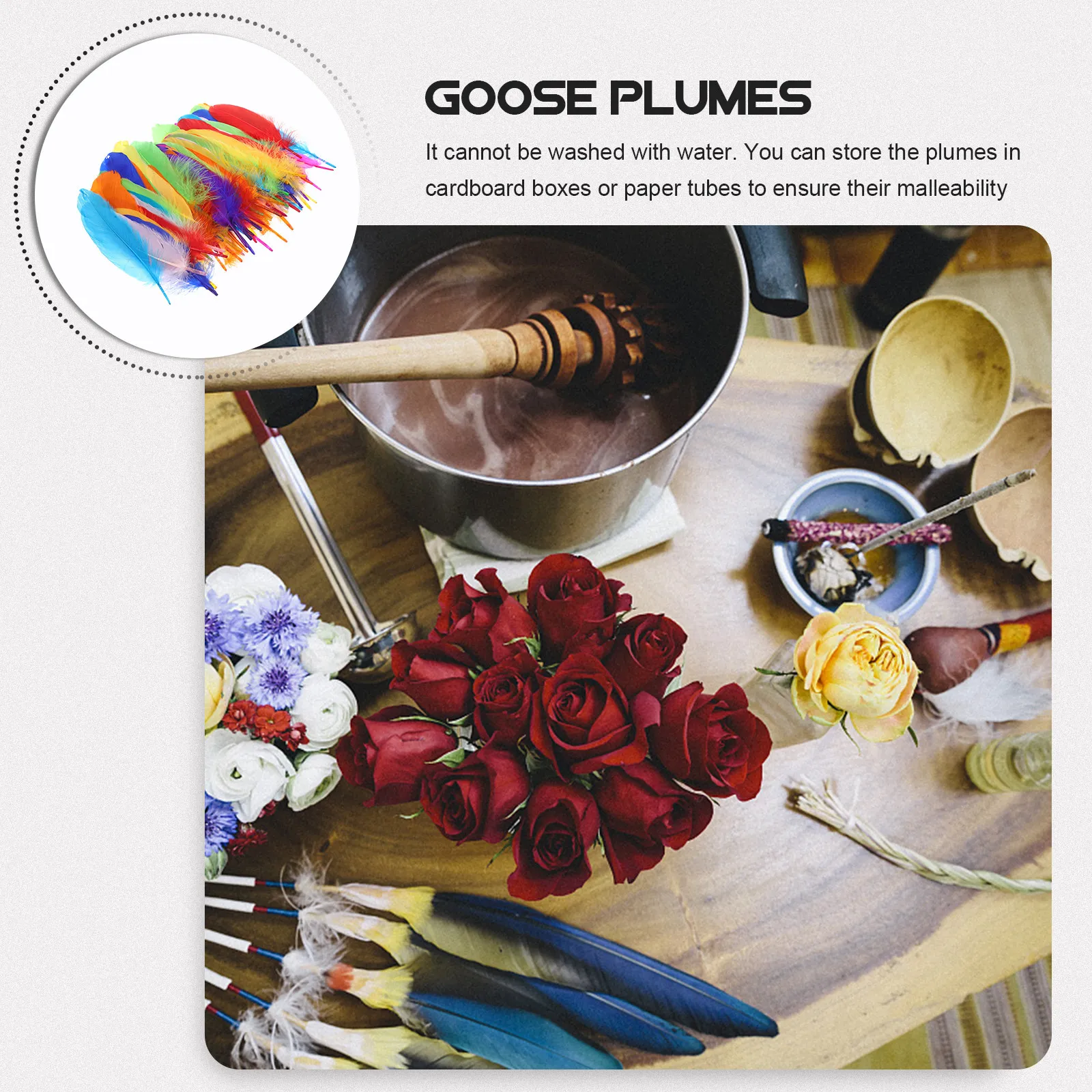 

120Pcs Natural Goose Plume Wedding Plume Decoration DIY Craft Material Party Plumes Supplies Thanksgiving Craft Home Table Decor