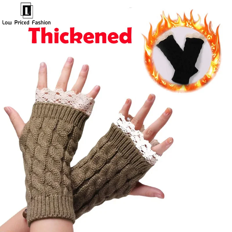 

Women Stylish Hand Warmer Winter Gloves Arm Crochet Knitting Faux Wool Mitten Warm Fingerless Glove Y2k Women Gloves