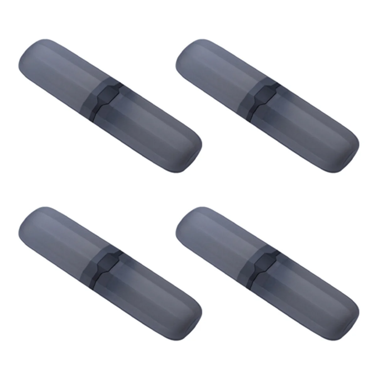 علبة فرشاة أسنان للسفر HIM-4X، حامل معجون أسنان قابل للتمدد، صندوق قابل للتعديل مضاد للبكتيريا، أسود