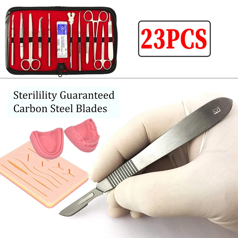 

Medical Silicone Suture Kit Students Practice Suture Practice Model Stainless Steel Probe Scissors Tweezers Experimental Tool
