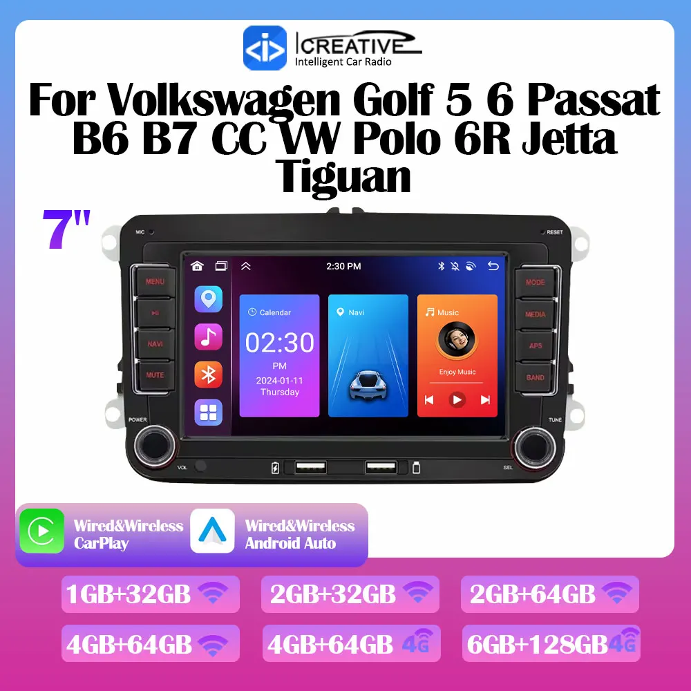 

Android Car Radio 2Din for Volkswagen Golf 5 6 Passat B6 B7 CC VW Polo 6R Jetta Tiguan Autoaudio Carplay Multimedia Navigation