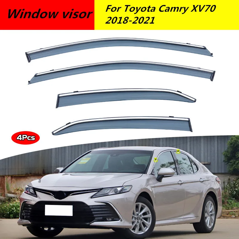 

For Toyota Camry Accessories XV70 2018-2021 Stainless Steel Parts Chrome Window Trim Visors Rain Guard Door Visor Vent Shades