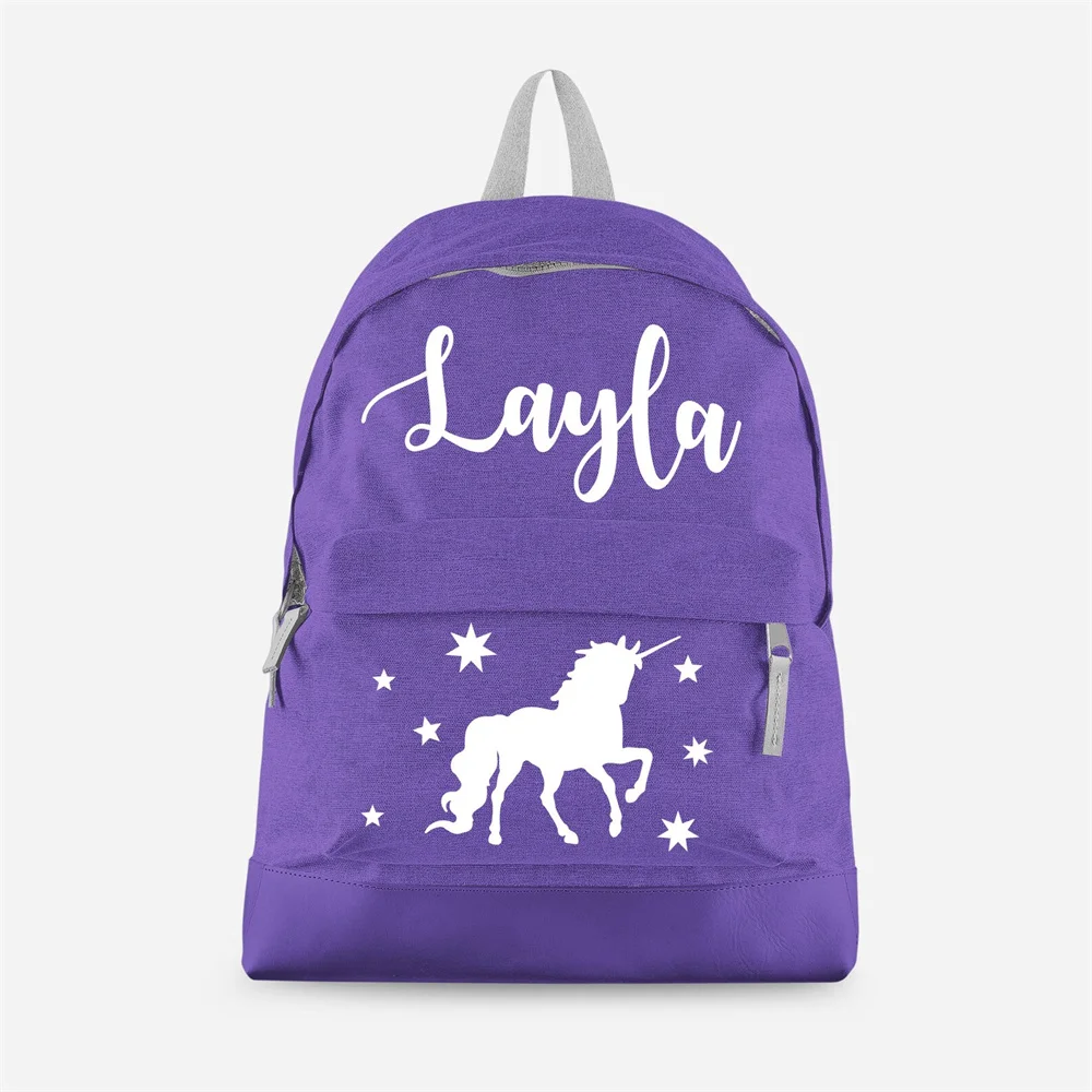 Personalised Unicorn Backpack with ANY NAME- Kids Children Teenagers School Student rucksack - Back To School Bag Backpack -JBU2