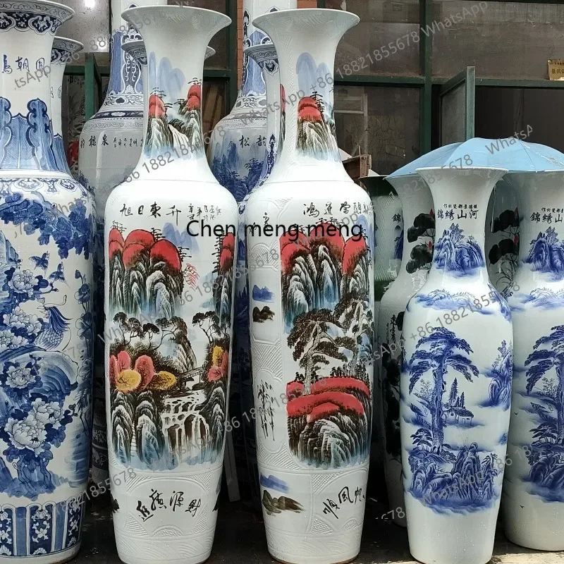 A74Ceramic hand-painted lucky, landing big vase company hotel decoration opening ornament