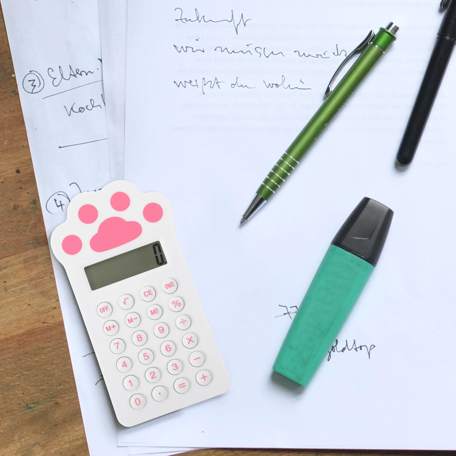 

Solar Calculator Portable Cartoon Kids Simple Electronic Cute for Desk Fancy Basic Small