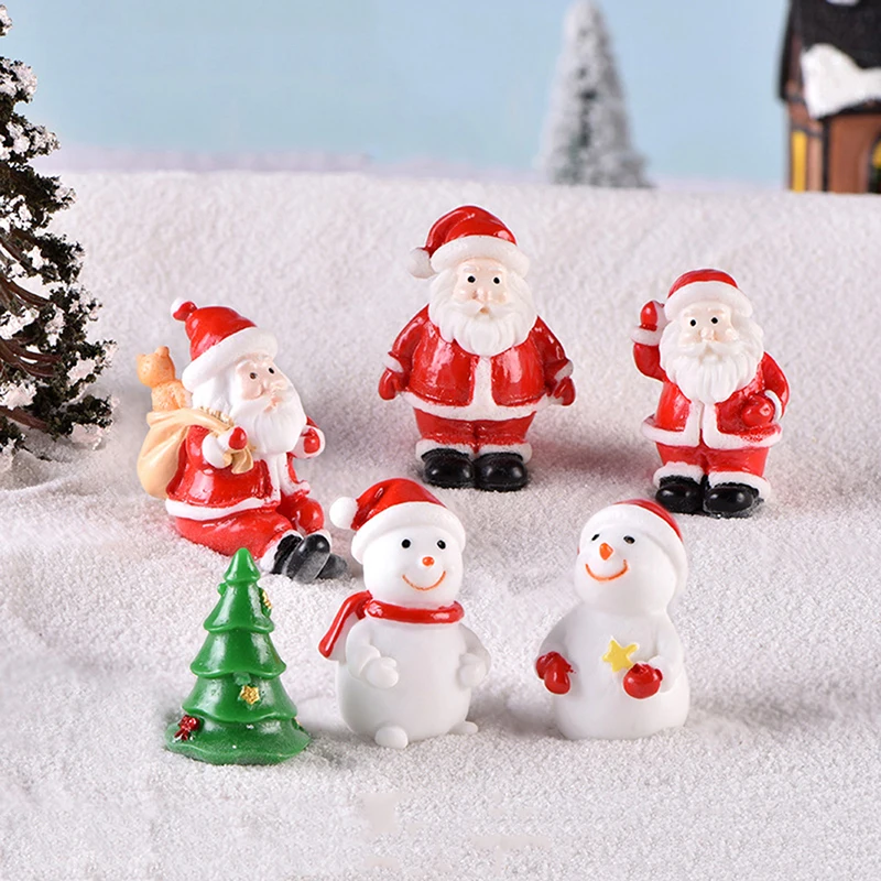Christmas Tree Snowman DIY Miniature Garden Decor Santa Claus Micro Landscape