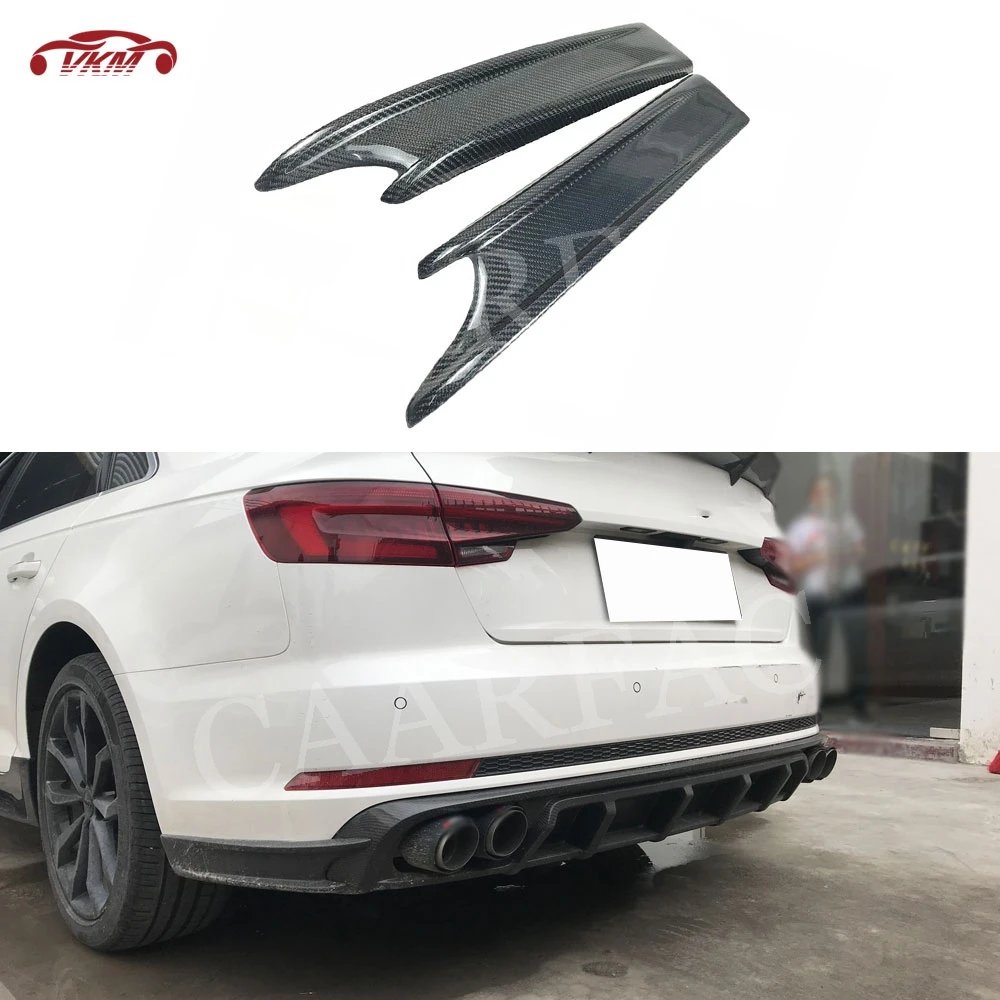 

For S4 Carbon Fiber / FRP Rear Bumper Splitters Spoiler Lip Aprons Covers For Audi A4 Sline S4 B9 2017 2018