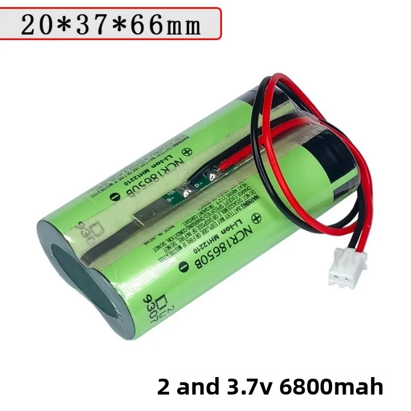 High-Quality 7.8V 3400mAh 6.8Ah NCR18650B 3.7V Lithium Battery for Flashlight Battery A-grade battery cell + DIY Wire Assembly