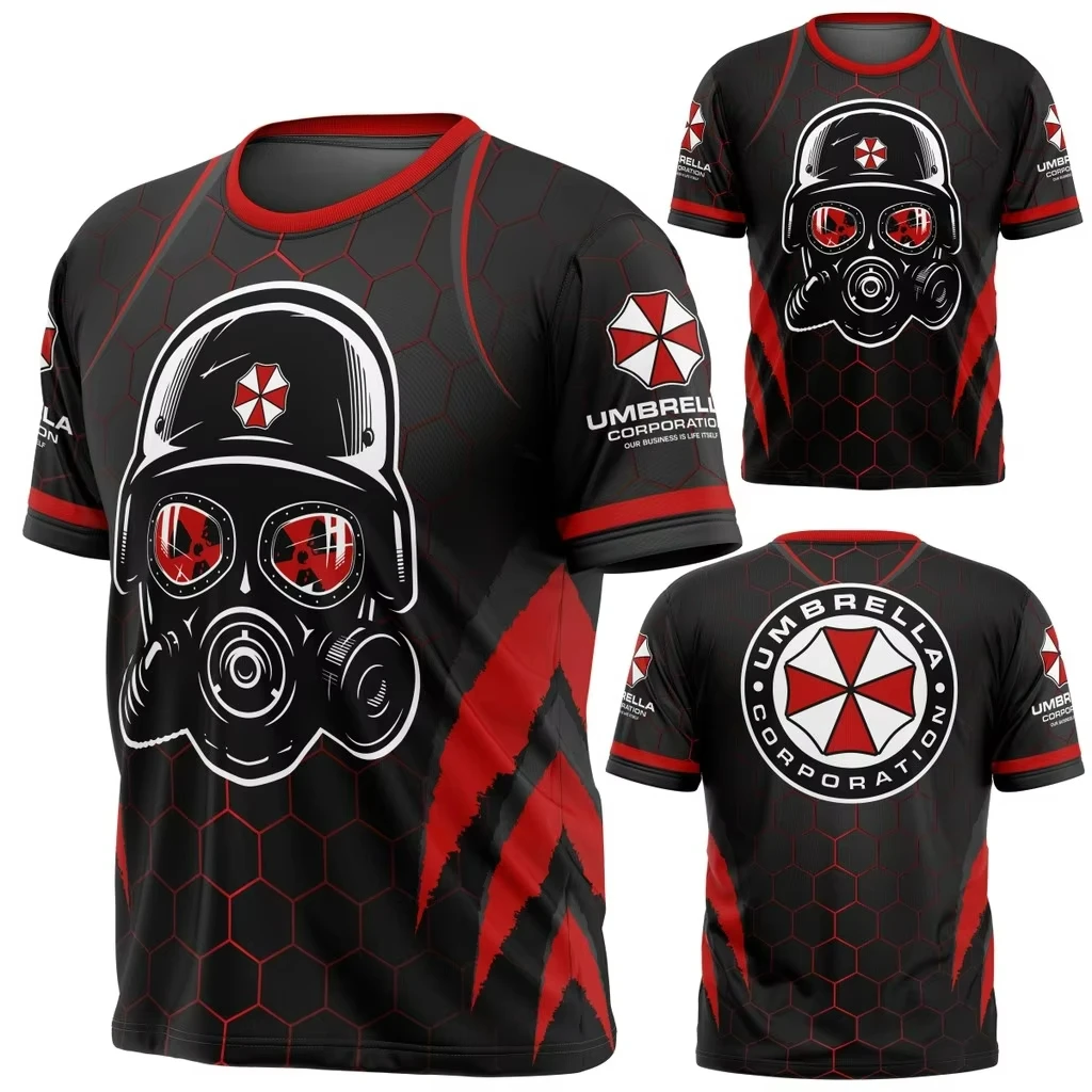 Movie Umbrella Corporation Biohazard 3D-Druck Sport Schnell trocknend Atmungsaktives Herren-T-Shirt Outdoor Eltern-Kind-Kleidung mit kurzen Ärmeln – Detail 6
