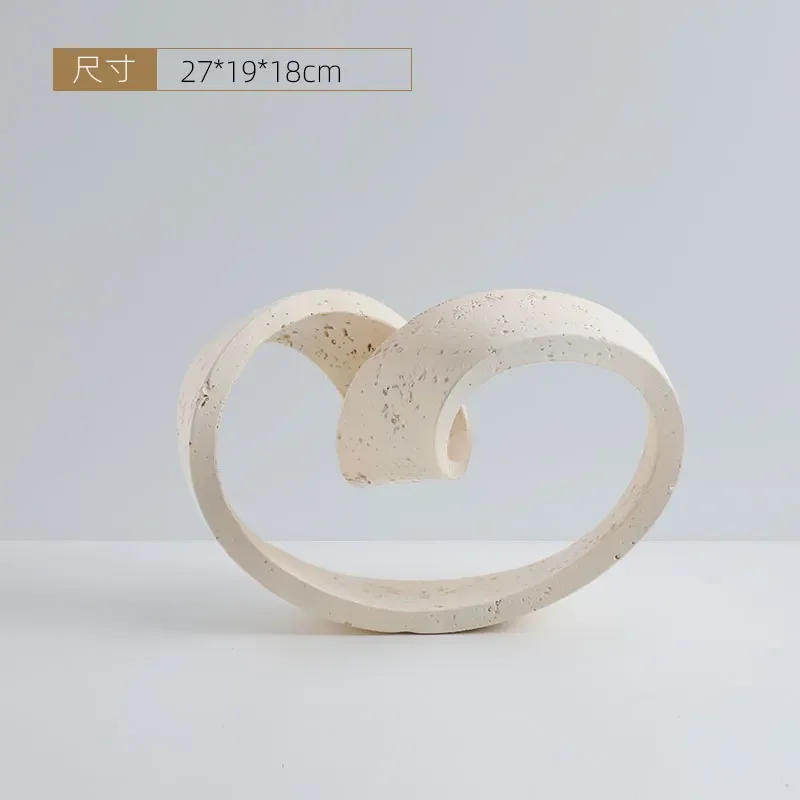 Modern luxury geometric ring ornaments creative art imitation cave stone model room living room hotel TV cabinet decorations