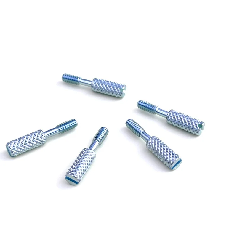 Slotted screw with half-thread and knurled handle, non-detachable, US/UK standard USB interface screw 4#-40