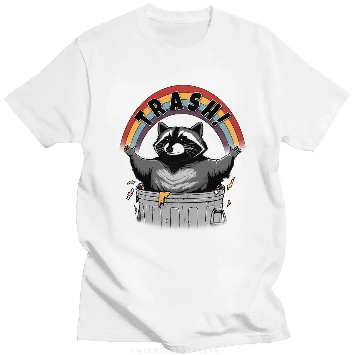 Streetwear Mens Raccoon  Trash T-Shirt Mother's Day Crew Neck Cotton Tshirts Summer As Long As We Have Tees Shirts Camisas Gift