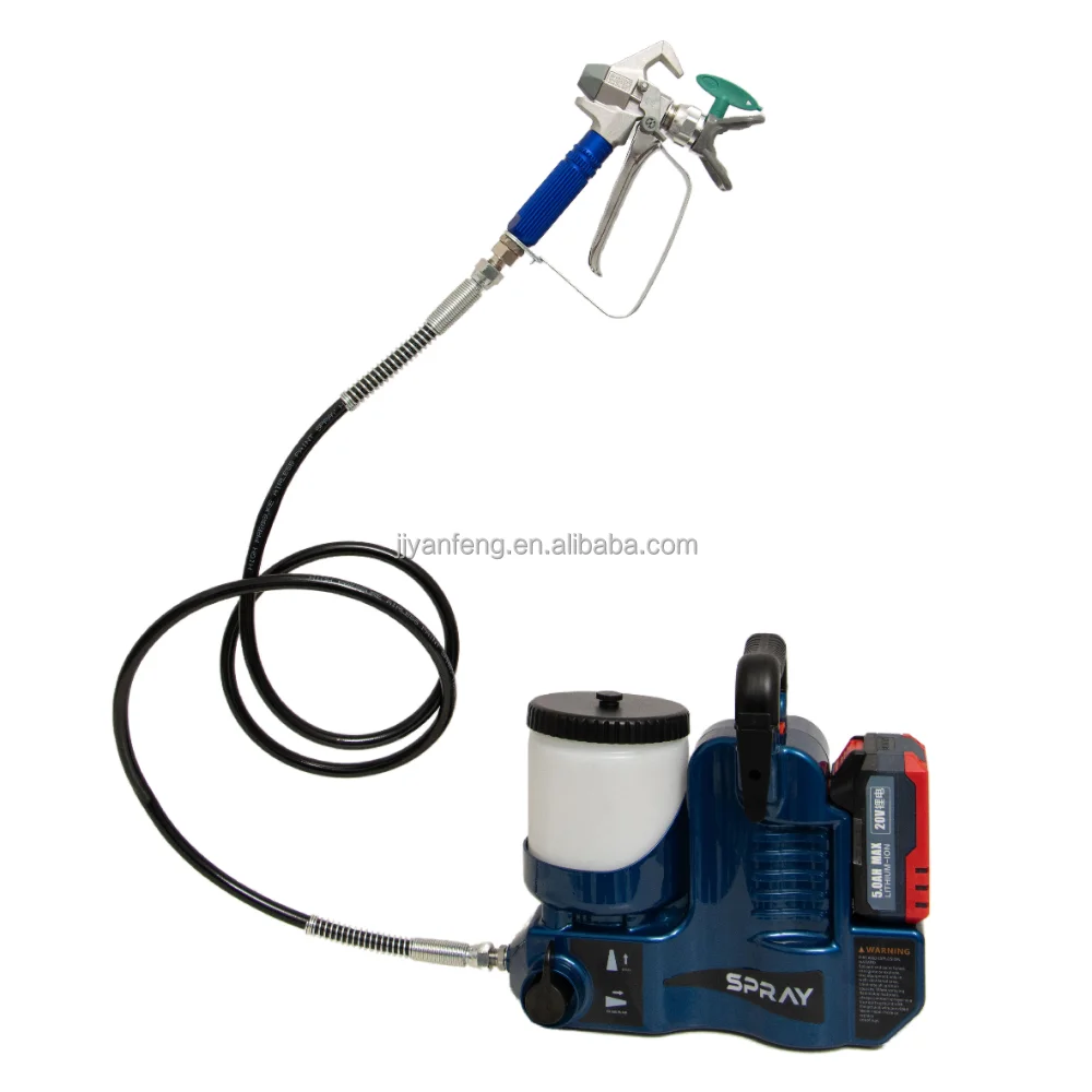 بخاخ طلاء لاسلكي بدون هواء مع مسدس رش سريع للبطارية، بخاخ محمول عالي الأداء لجميع الأسطح