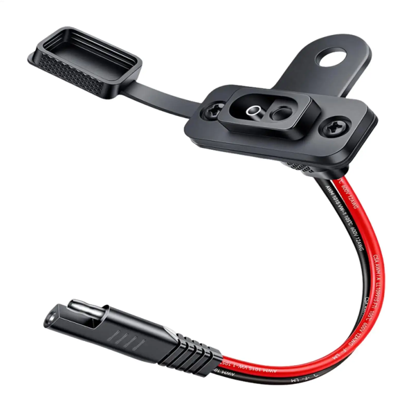 2-hole SAE Motorcycle Battery Charging Port Mounting Bracket With Fixing Screws Concealed Interface Charging Port For Motorcycle