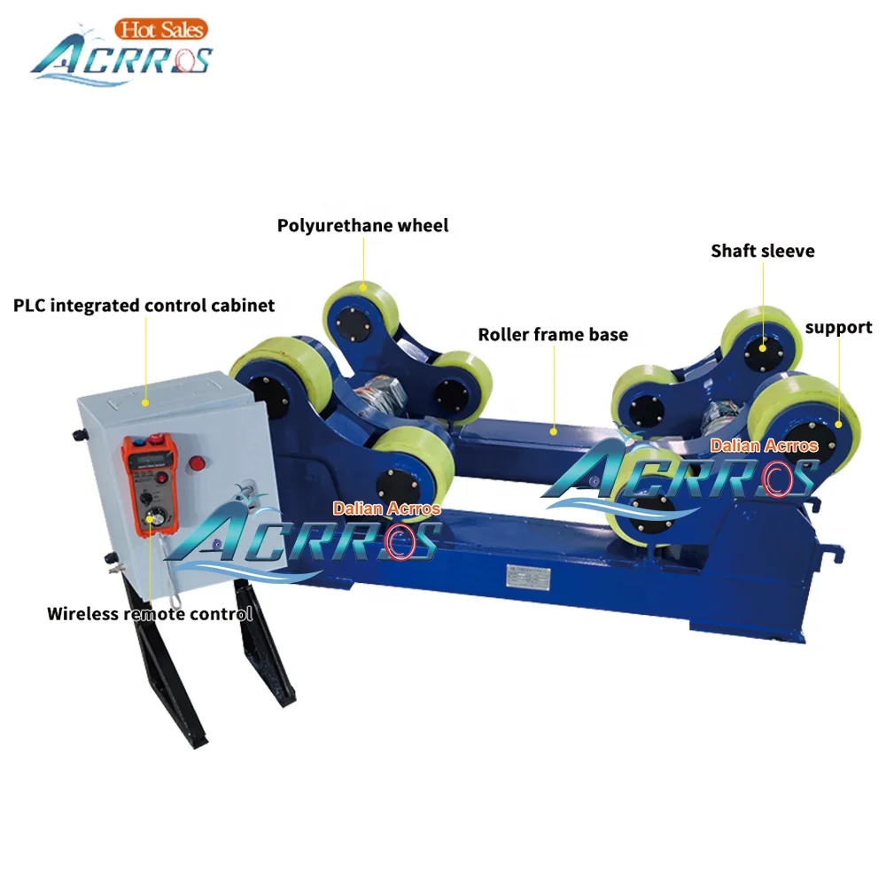 Frequency Control 380v Self Adjustable 2500mm Steel Tube Welding Rotator 5 Ton with PU Wheel and Remote