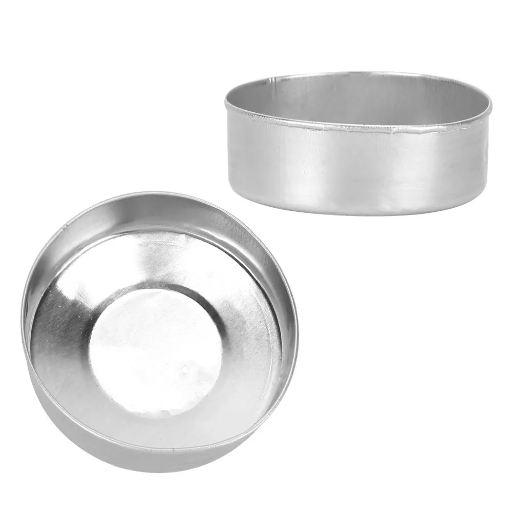 50 Pcs Aluminum Tea Light Cups 1.37 X 1.37 X 0.55 in Heat Resistant Candle Mold Container Sliver Portable Size