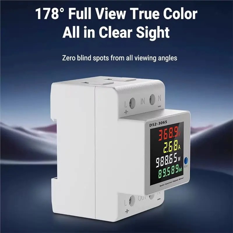 T82C Hot Sale-Din Rail D52-3065 DC Multifunctional Power Meter Photovoltaic Meter Digital Display Voltmeter Ammeter