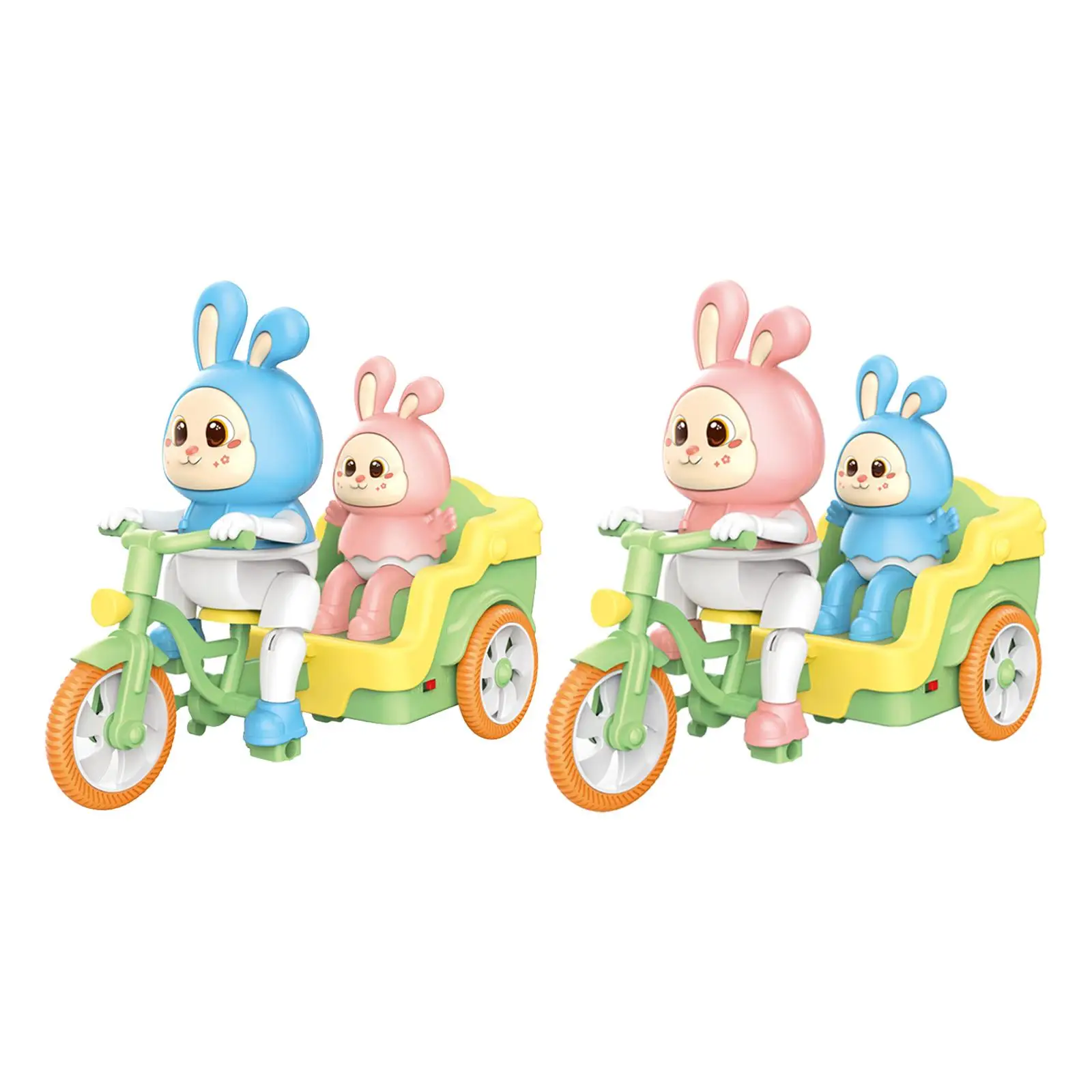 Cartoon Rabbit Electric Tricycle Funny Montessori Interactive Toys Educational for Age 1 2 3 4 Kids Preschool Boys Holiday Gifts