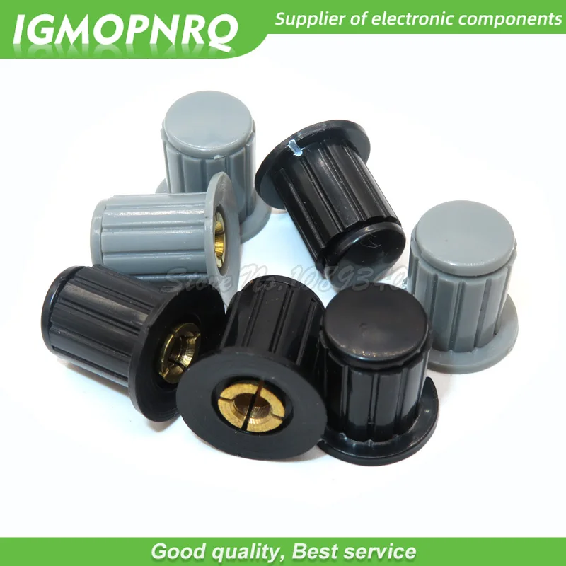 Botão Cap Botão Adequado para Alta Qualidade, Preto e Cinza Potenciômetro, KYP16-16-4, IGMOPNRQ, WXD3-13, 2W, WXD3-12, 1W, 5Pcs