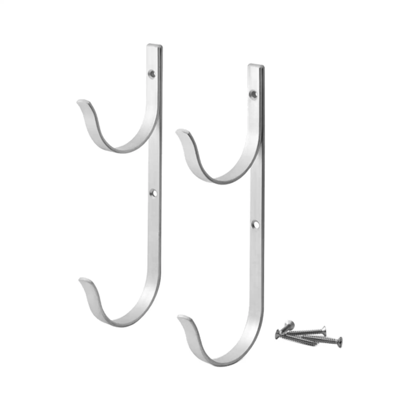 Pool Pole Hangers Hooks for Chain Link Fence Silver Aluminum Storage Rack for Leaf Skimmer Vacuum Hose Basket