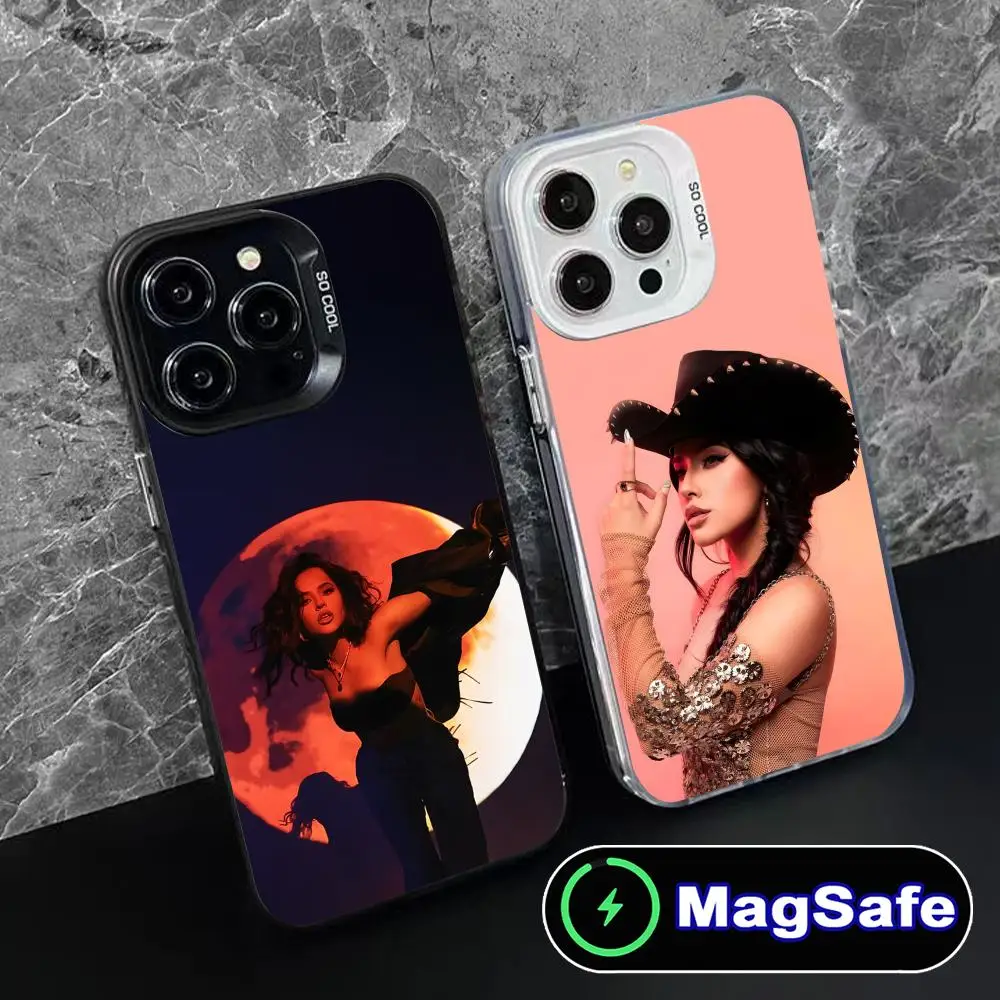 

Модный чехол для мобильного телефона Becky G для iPhone 16, 15, 14, 13, 12, 11 Pro Max Plus MagSafe, полупрозрачный цветной защитный чехол, красивый