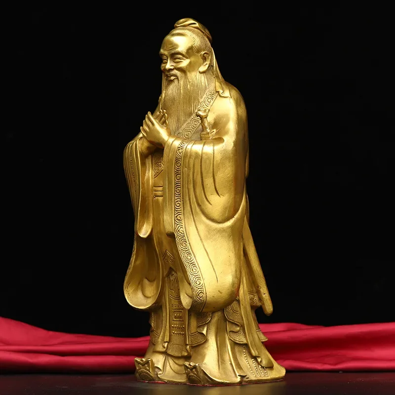 

Pure Copper people Confucius Statue Ornaments Study Crafts Furniture Decoration Ornaments