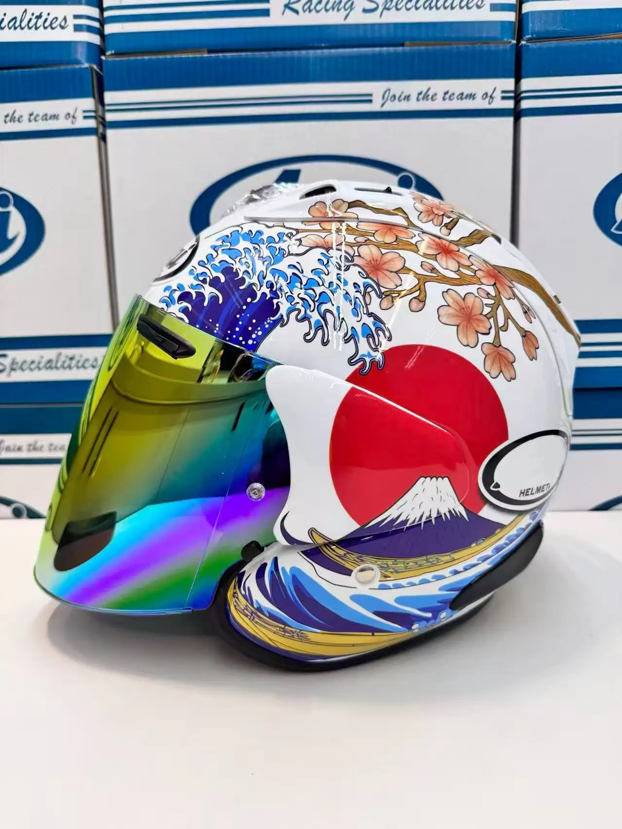 Open Face Motorcycle helmet vz ram 3/4 hlemet sakura white   helmet Riding Motocross Racing Motobike Helmet