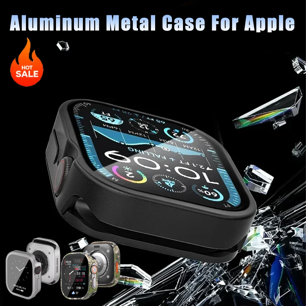

Роскошный алюминиевый металлический корпус для Apple Watch Ultra3/2 49 мм series11 10 9 8 7 6se бампер из ТПУ + металлическая рамка iWatch 46/42/45/44/41/40 мм