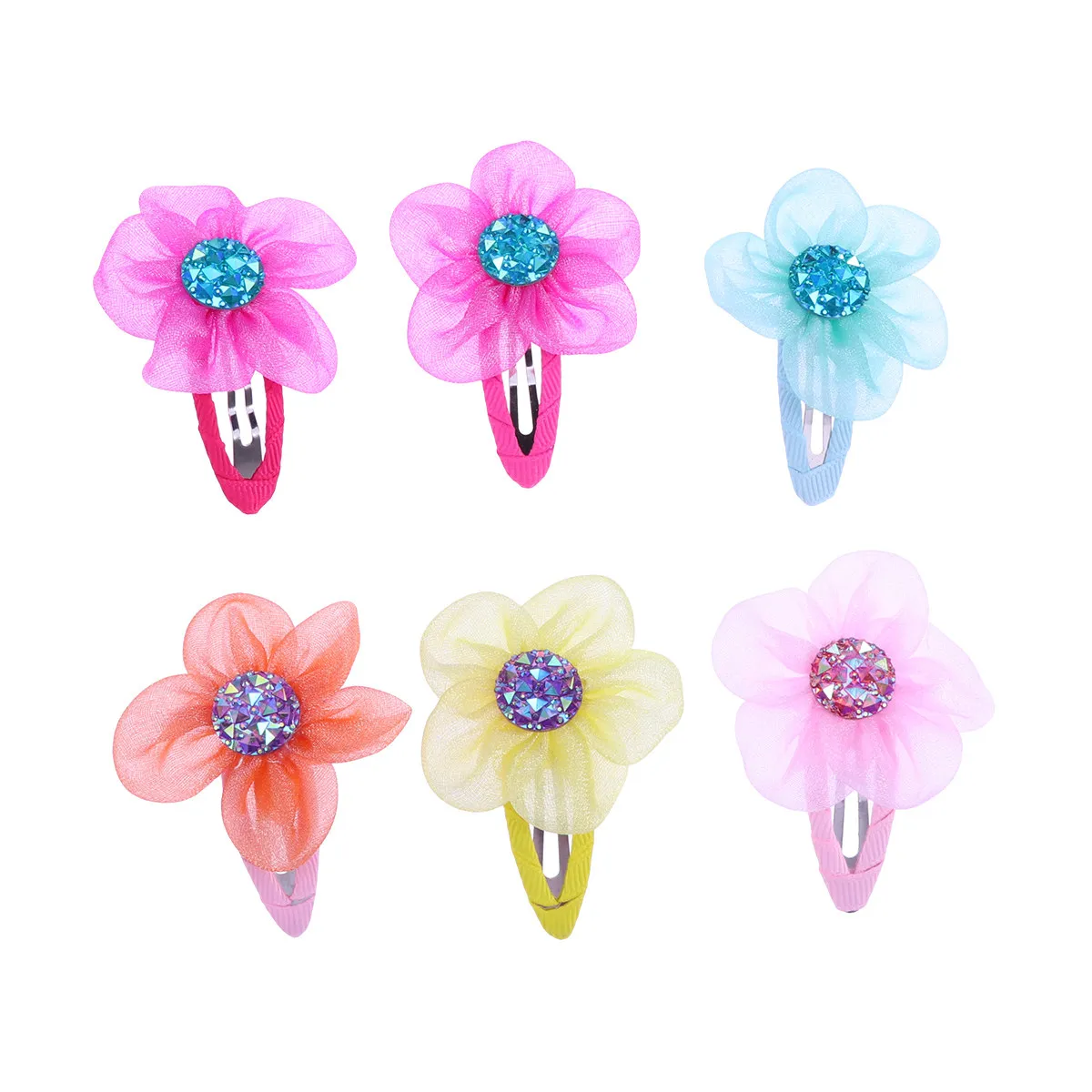 

28 шт. заколок для волос с цветами и стразами, яркие, для бантов и заколок-зажимов