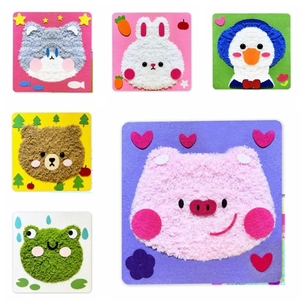 

Creative Weaving Materials Handmade Wool Painting DIY Cartoon Animal Handmade Poke Music Handmade Decorative Children Gift