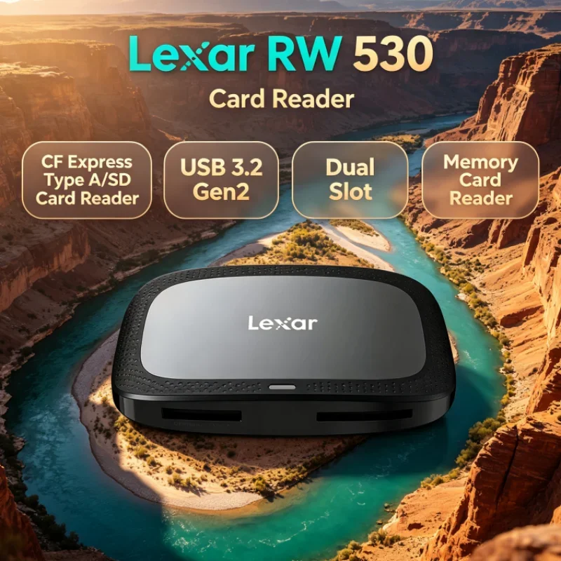 Lexar CFexpress Type A / SD Memory Card Reader SD Card Reader CFA Max 900MB/s RW530 Dual Slot USB 3.2 Gen2