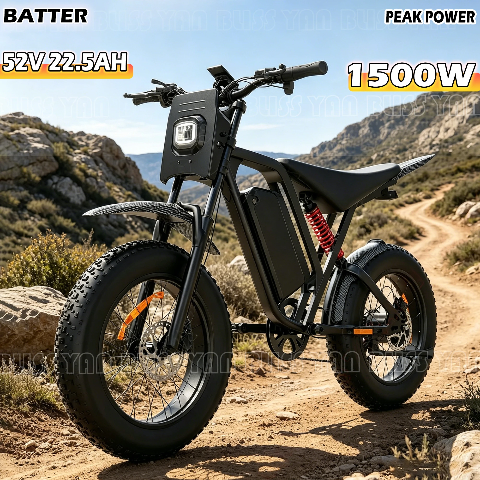 AAIRSK R700 Peak 1500W 52V 22,5Ah Elektrofahrrad mit 20-Zoll Breitreifen, 7-Gang-Schaltung und Schneller Lieferung; Höchstgeschwindigkeit: 50 km/h