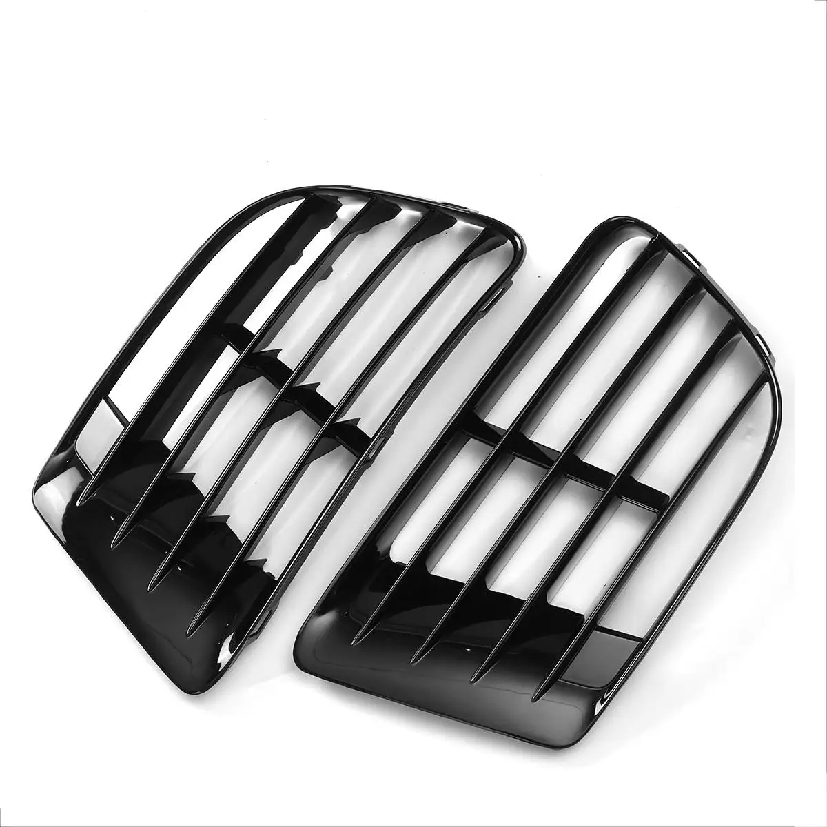 Glossy Black 2pcs Car Front Fog Light Grille Nice Bumper Grill Cover Trim For VW For Golf MK6 R 2009-2013 5K0853665E 5K0853666E