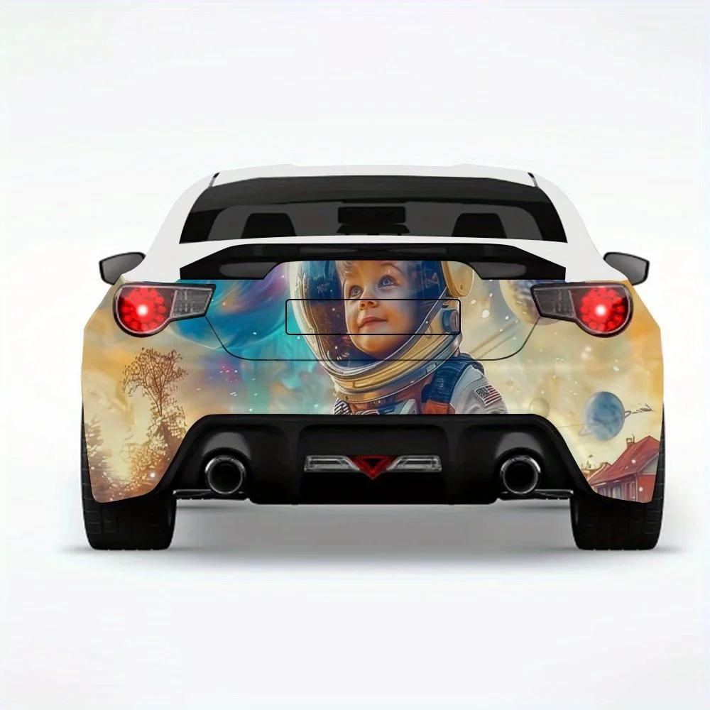 

Милый космонавт, ребенок в космосе, автомобильная наклейка, виниловая наклейка на заднюю часть автомобиля, водонепроницаемые самоклеящиеся виниловые наклейки для хвоста и удара автомобиля