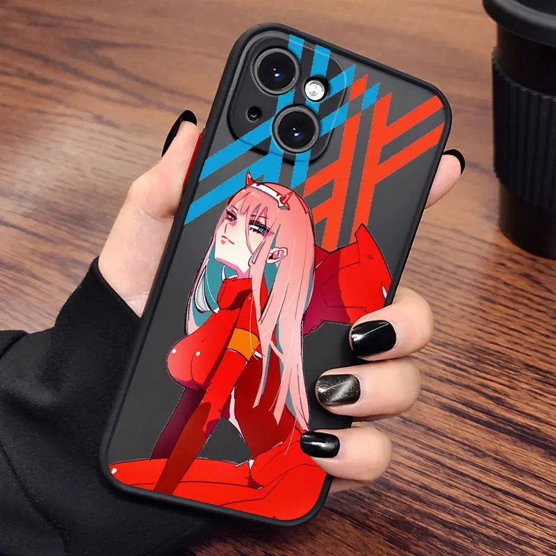 Darling In The Franxx For Apple iPhone 15 14 13 12 11 mini XS XR X 8 7 Pro Max Plus Frosted Translucent Phone Case