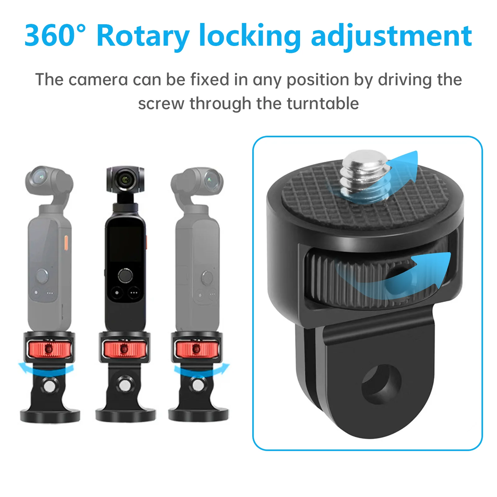 1/4 Screw Converter Action Camera Gopro Accessories for Gopro 12 11 10 9 Eken Sjcam Insta360 X2 X3 X4 R DJI Mini Tripod Adapter