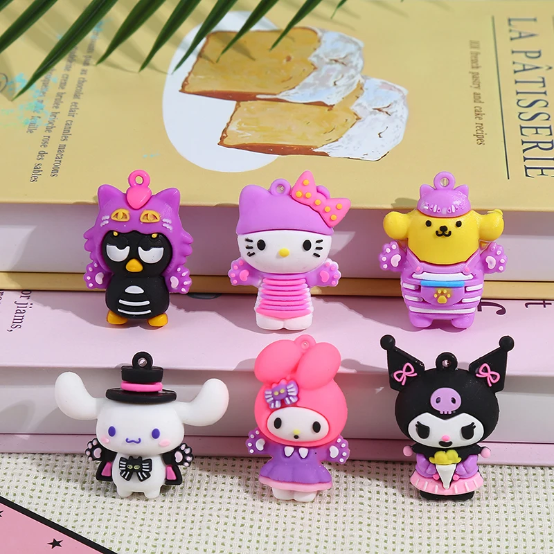 1 Stück niedlichen animierten Cartoon Cross Dressing Sanrio Schlüssel bund Kuromi Melodie Cinna moroll Schlüssel ring Rucksack Zubehör Dekorationen