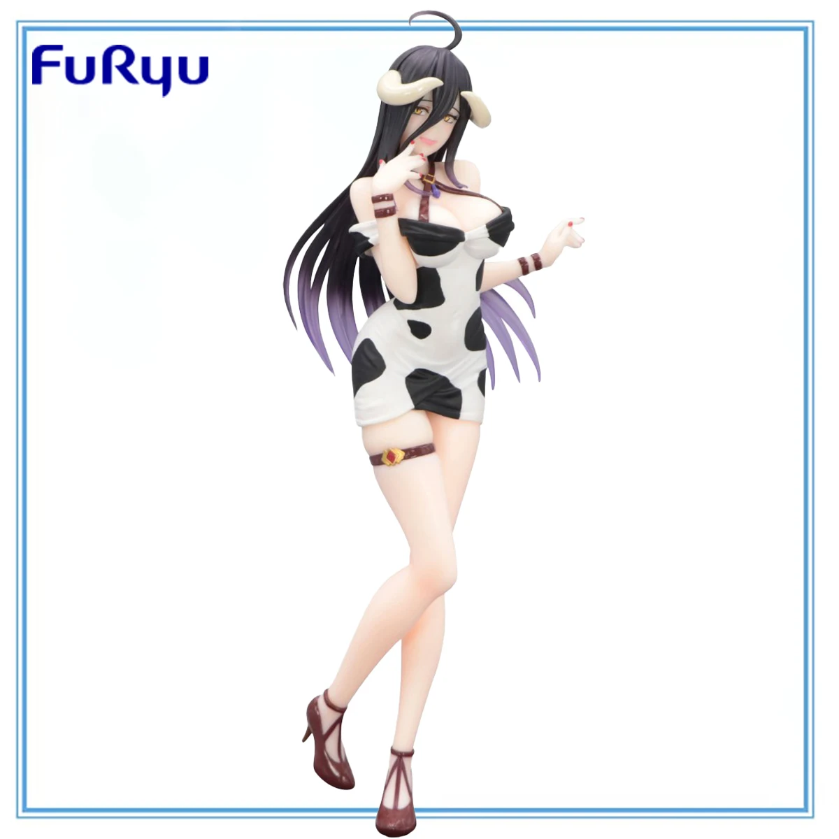 

100% Original FuRyu Trio-Try-iT Figure Overlord Albedo Mini Dress, Cow Print Ver. Garage Kit Collection Series Anime Figure