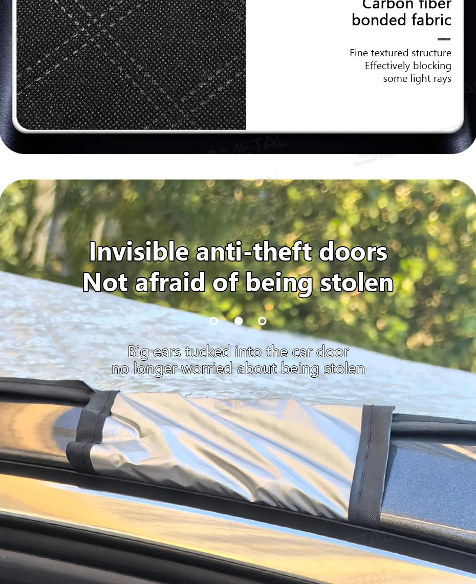 SEAMETAL Auto Schiebedach Schatten Abdeckung Sonnenschutz Wasserdicht Eis Schnee Schutz Sonnenschutz Auto Dach Abdeckung Für Limousinen SUVs Waren – Detail 6