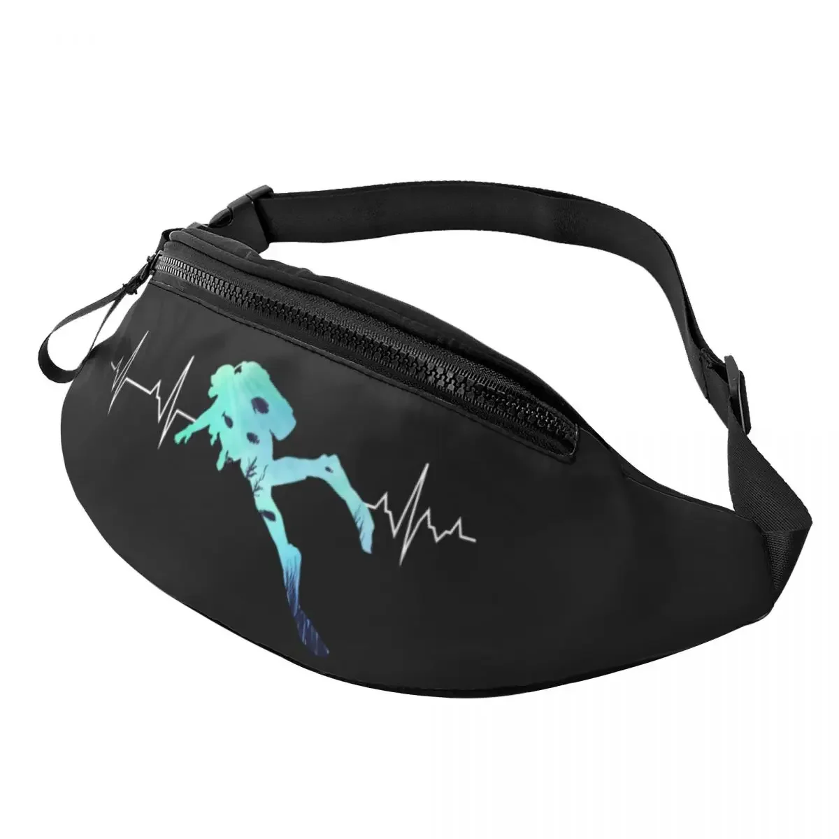 Casual Scuba Heartbeat Fanny Pack for Travel Hiking Women Men Dive Diver Crossbody Waist Bag Phone Money Pouch