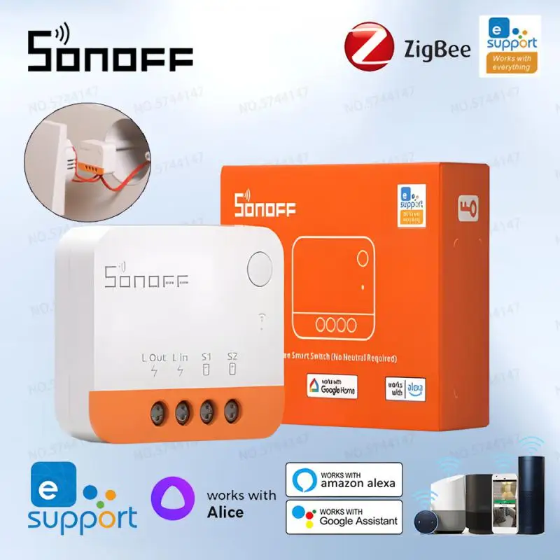 SONOFF ZBMINI L2 Zigbee Smart Switch No Neutral Wire Required Smart Home Wireless 2 Way Module Switch EWeLink Via Alexa Google