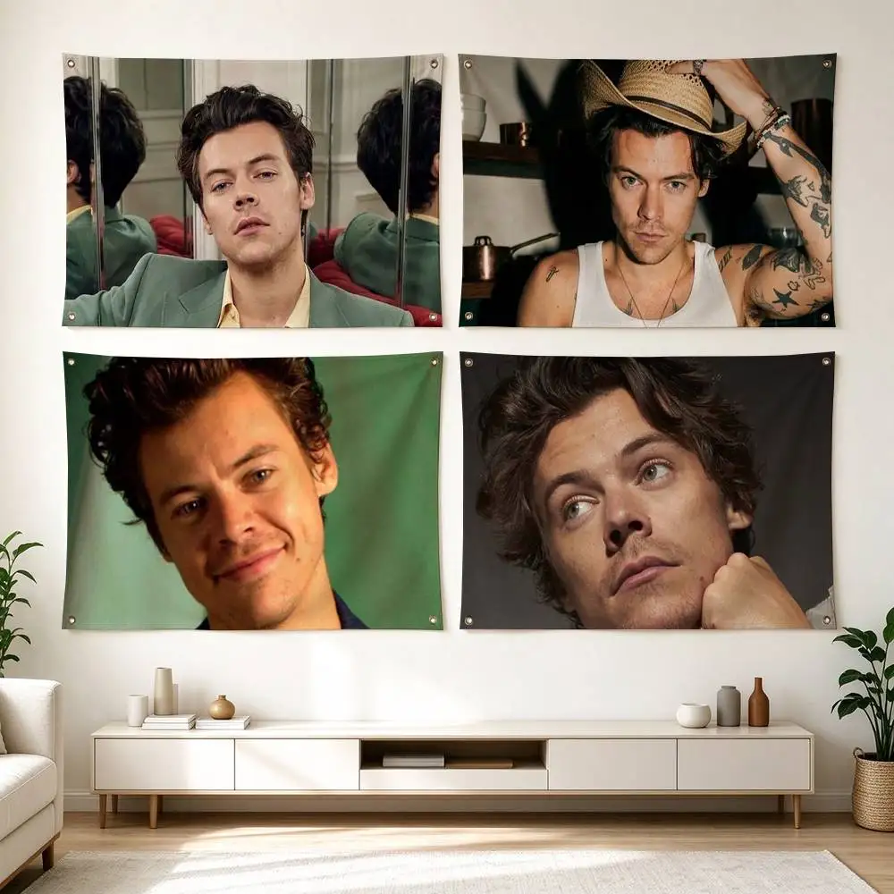 H-Harry Styles British Pop Singer  Flag Suitable For Party Club Outdoor Interior Wall Decoration Banner Fans Gift
