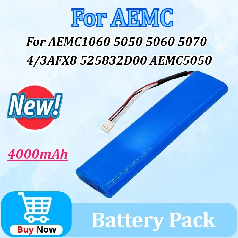 

4000mAh Replacement Battery for AEMC1060 5050 5060 5070 4/3AFX8 525832D00 AEMC5050 Grounding Resistance Meter Battery Pack
