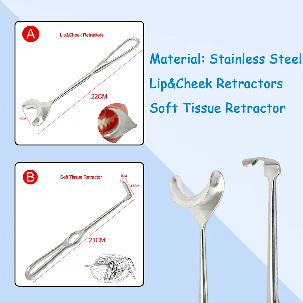 

Dental Surgical Retractor for Implant and Maxillofacial Soft Tissue Management Long Bent Stainless Steel Instrument