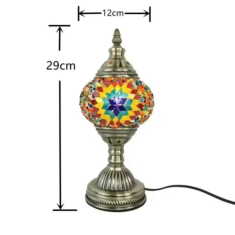 Hot Sale DIY Iron Glass Material Hand Made Led E14 Turkish Mosaic Lamp Kit