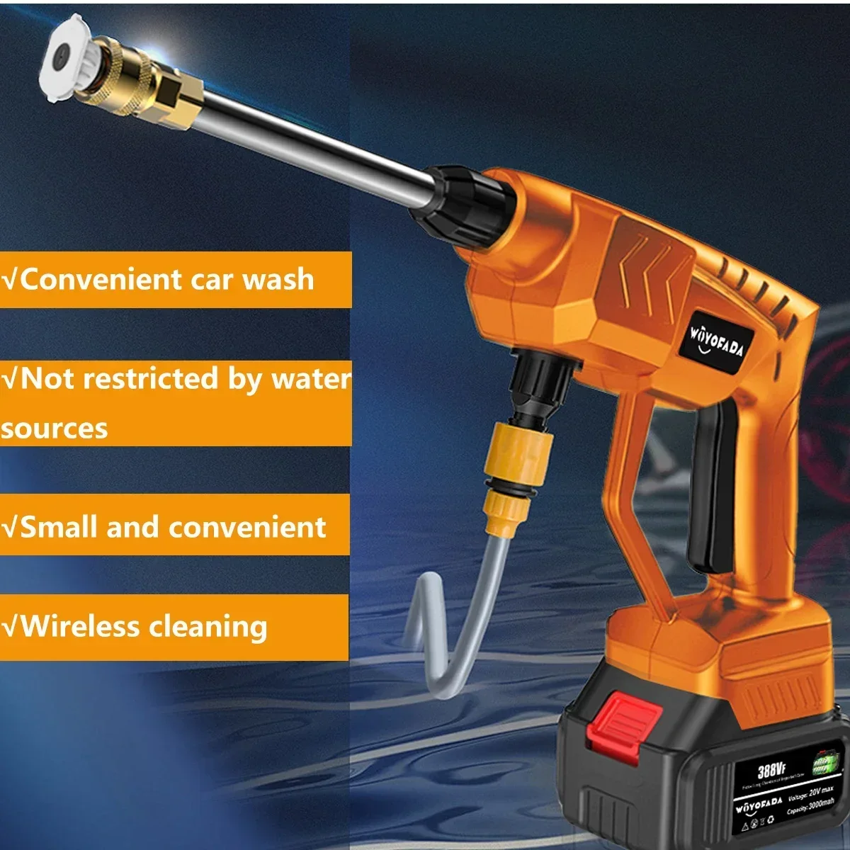 18V Wireless High Pressure Car Washer Rechargeable Auto Spray Water Car Cleaning Gun Handheld Cleaner For Makita 18V Battery